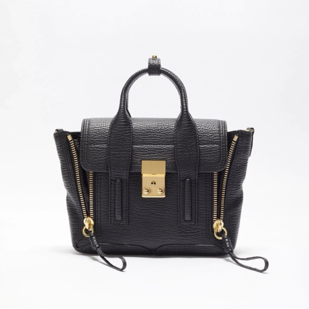 3.1 Phillip Lim Mini Black Satchel with Gold Accents